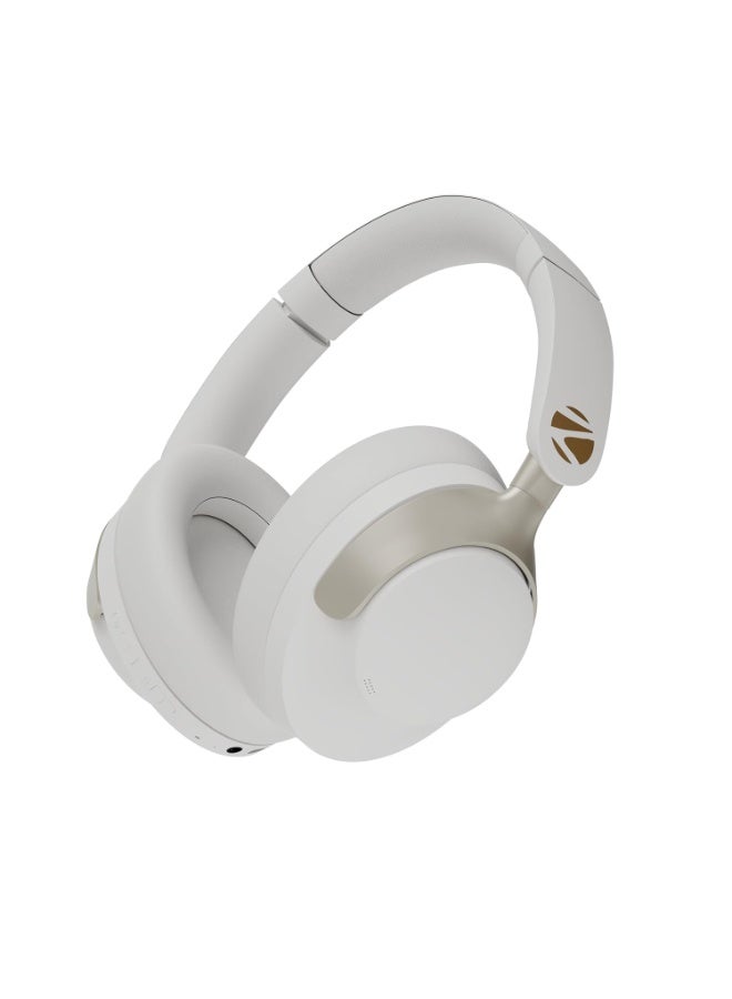 ZEBRONICS Silencio 111,Over Ear Wireless Headphone,Hybrid ANC (50dB),55*Hrs Backup,Transparency Mode,40mm Titanium Drivers,3 EQ Modes,ENC,Gaming Mode,Dual Pairing,Rapid Charge,Bluetooth v5.4 (White) - Image 1